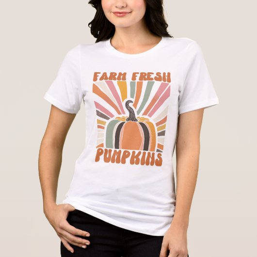 Retro Boerderij Fresh Pumpkins Tri-Blend Shirt (Voorkant)