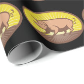 Retro Boerderij Pig met Sunburst Cadeaupapier (Rol Hoek)