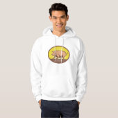 Retro Boerderij Pig met Sunburst Hoodie (Voorkant volledig)