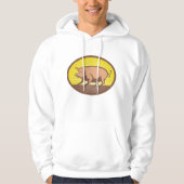 Retro Boerderij Pig met Sunburst Hoodie (Voorkant)