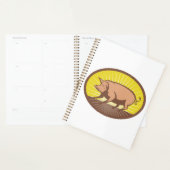 Retro Boerderij Pig met Sunburst Planner (Display)