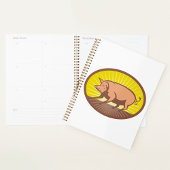 Retro Boerderij Pig met Sunburst Planner