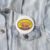 Retro Boerderij Pig met Sunburst Ronde Button 7,6 Cm