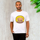 Retro Boerderij Pig met Sunburst T-shirt