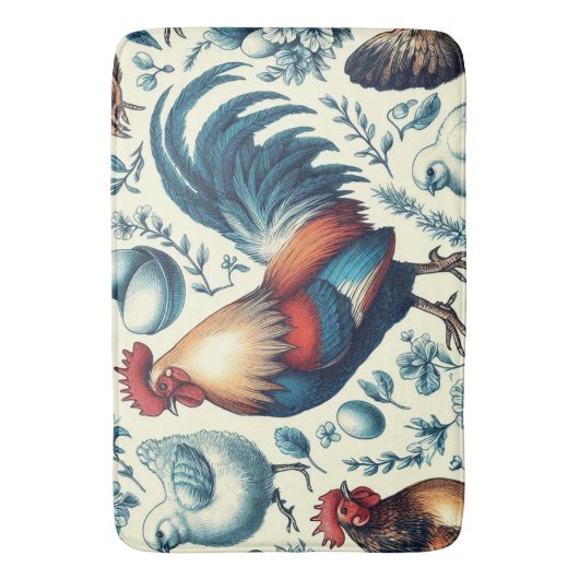 Retro Boerderij Roosterpatroon Badmat (Voorkant Verticaal)