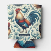 Retro Boerderij Roosterpatroon Blikjeskoeler (Achterkant)