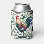 Retro Boerderij Roosterpatroon Blikjeskoeler (Blikje Achterkant)