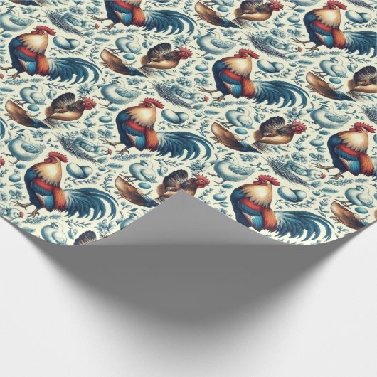 Retro Boerderij Roosterpatroon Cadeaupapier (Hoek)