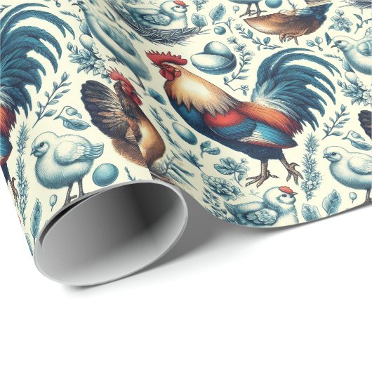 Retro Boerderij Roosterpatroon Cadeaupapier (Rol Hoek)