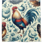 Retro Boerderij Roosterpatroon Douchegordijn (Voorkant)