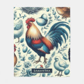 Retro Boerderij Roosterpatroon Fleece Deken (Voorkant)