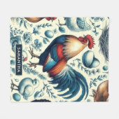 Retro Boerderij Roosterpatroon Fleece Deken (Voorkant (Horizontaal))