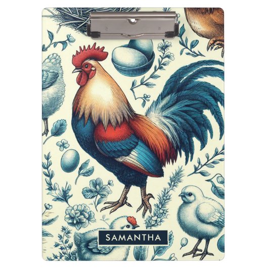 Retro Boerderij Roosterpatroon Klembord (Voorkant)
