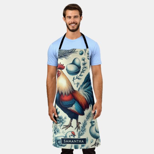 Retro Boerderij Roosterpatroon Schort (Gedragen)