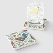 Retro Boerderij Roosterpatroon Stenen Onderzetter (Zijkant)