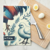 Retro Boerderij Roosterpatroon Theedoek (Quarter Fold)