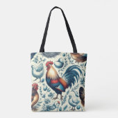 Retro Boerderij Roosterpatroon Tote Bag (Achterkant)