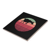 Retro Boerderij van boerderijdieren Tegeltje (Zijkant)