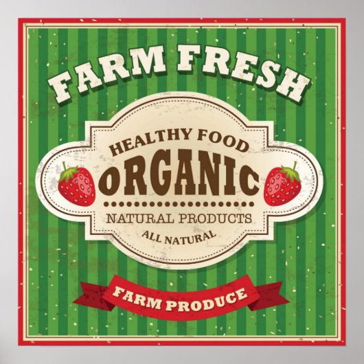 Retro Boerderij: vers Poster ontwerp (Voorkant)