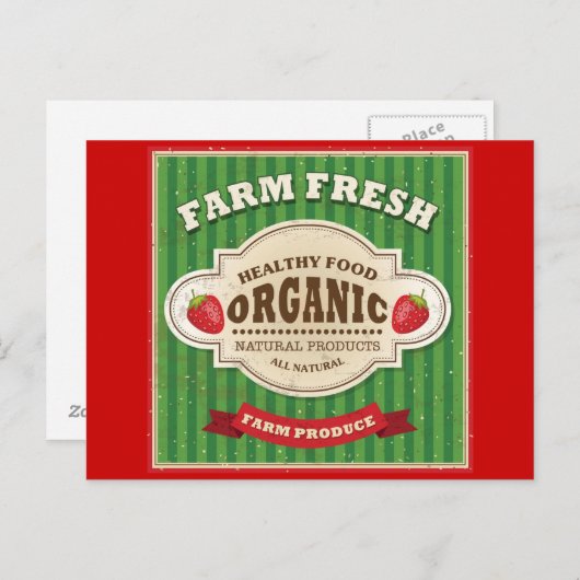 Retro Boerderij: vers Poster ontwerp Briefkaart (Voorkant / Achterkant)