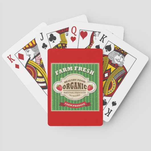 Retro Boerderij: vers Poster ontwerp Pokerkaarten (Achterkant)