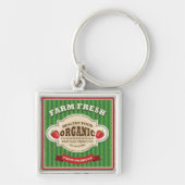 Retro Boerderij: vers Poster ontwerp Sleutelhanger (Voorkant)