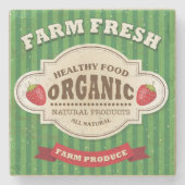 Retro Boerderij: vers Poster ontwerp Stenen Onderzetter (Voorkant)