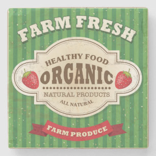 Retro Boerderij: vers Poster ontwerp Stenen Onderzetter