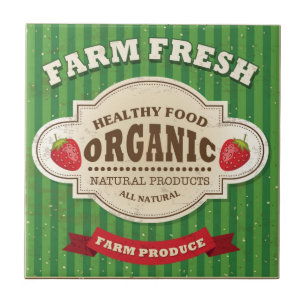 Retro Boerderij: vers Poster ontwerp Tegeltje