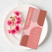 Retro Bogen Koraalroze Bruiloft Menu