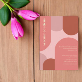 Retro Bogen Koraalroze Trouwaccommodaties Informatiekaartje