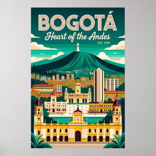 Retro Bogotá Colombia Hart van de Andes Oud  Poster