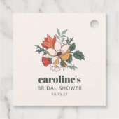 Retro Boheem Bloem Nouveau Bruiloftssalon Aangepas Bedankjes Labels (Achterkant)