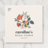 Retro Boheemien Bloem Nouveau Bruiloft Feest Custo Bedankjes Labels (Voorkant)