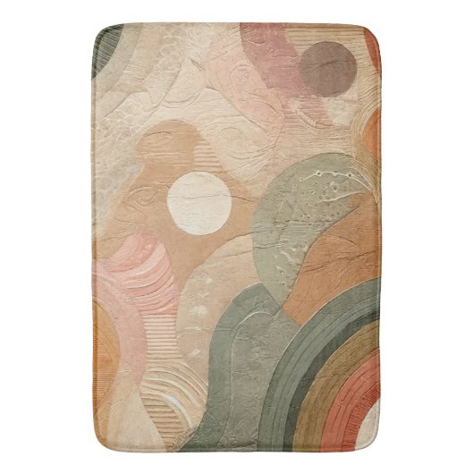 Retro Boheems Aardse Abstract Ontwerp Badmat (Voorkant Verticaal)