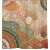 Retro  Boheems Aardse Abstract Ontwerp Douchegordijn (Voorkant)