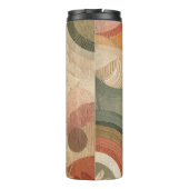 Retro Boheems Aardse Abstract Ontwerp Thermosbeker (Achterkant)