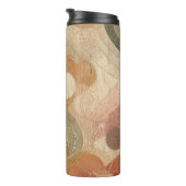 Retro Boheems Aardse Abstract Ontwerp Thermosbeker (Geroteerd rechts)