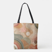 Retro Boheems Aardse Abstract Ontwerp Tote Bag (Achterkant)