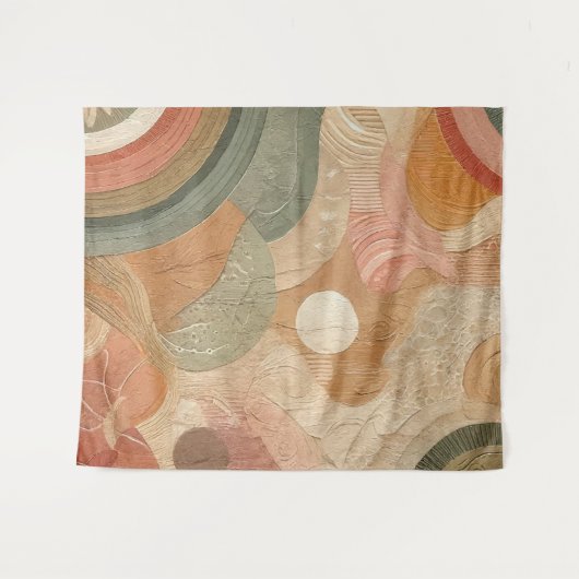 Retro Boheems Aardse Abstract Ontwerp Wandkleed (Voorkant (horizontaal))