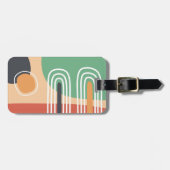 Retro bohemian abstracte lijnkunst bagagelabel (Voorkant horizontaal)