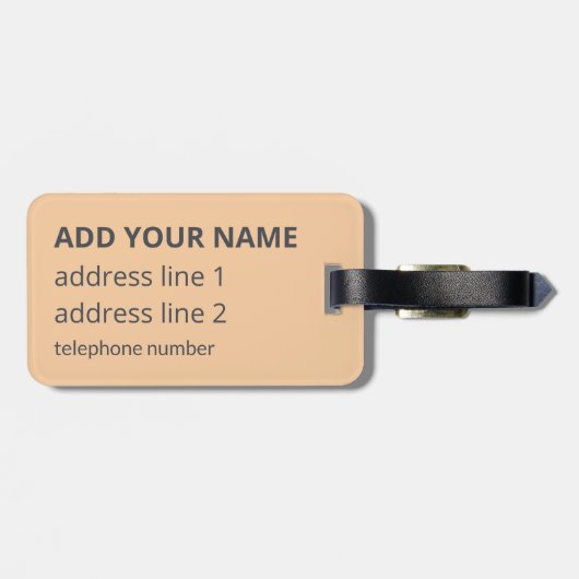 Retro bohemian abstracte lijnkunst bagagelabel (Achterkant horizontaal)