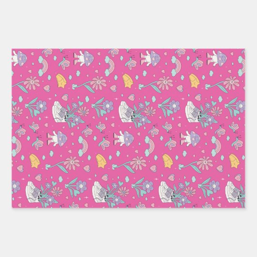 Retro Bohemian Flower Garden Floral Pattern Inpakpapier Vel (Voorkant 3)