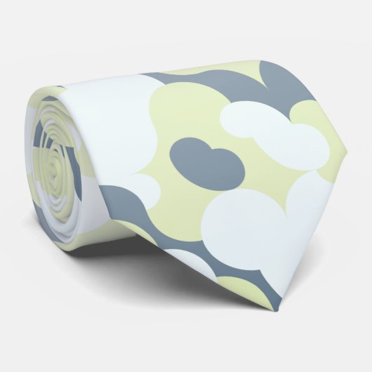 Retro Bohemian Muted Funky Groovy Abstract Camo Stropdas (Opgerold)