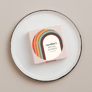 Retro Bohemian Rainbow Unique Vrijgezellenfeest Aa Ronde Sticker