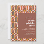 Retro Bohemian Terracotta Floral Bat Mitzvah Kaart (Voorkant)