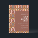 Retro Bohemian Terracotta Floral Bat Mitzvah Kaart<br><div class="desc">Retro Bohemian Terracotta Floral Unique Bat Mitzvah Invitation</div>