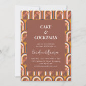 Retro Bohemian Terracotta Floral Birthday Party Kaart (Voorkant)