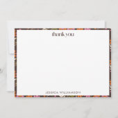 Retro Boho 70s Bloemen Groovy Baby shower Aangepas Bedankkaart (Voorkant)