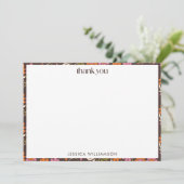 Retro Boho 70s Bloemen Groovy Baby shower Aangepas Bedankkaart (Staand voorkant)